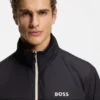 Contrast-piping jacket with water-repellent finish Contrast-piping jacket with water-repellent finish