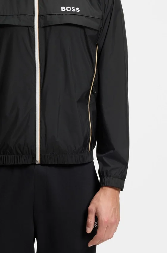 Contrast-piping jacket with water-repellent finish Contrast-piping jacket with water-repellent finish