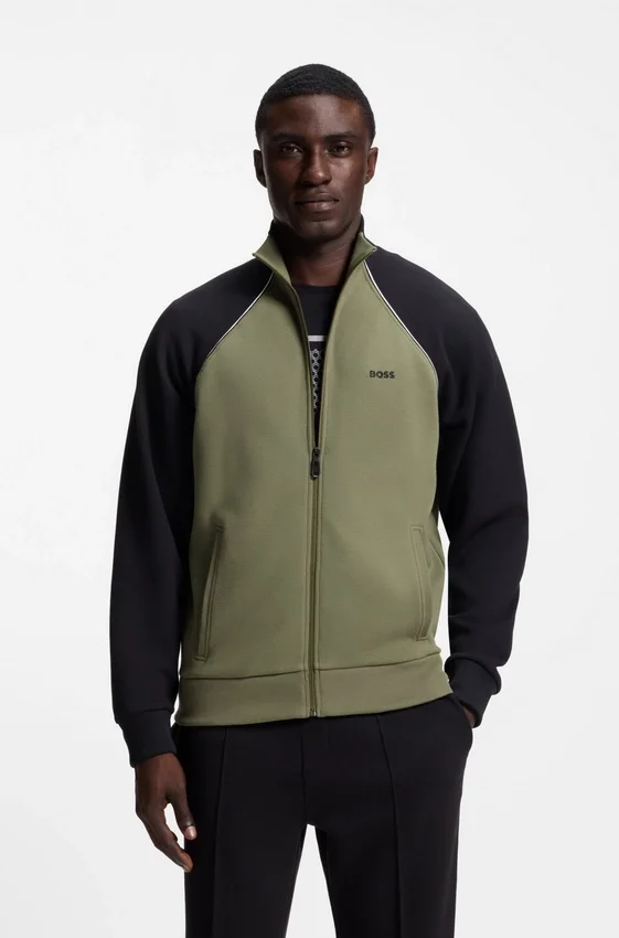 Contrast-piping sweatshirt in a cotton blend Contrast-piping sweatshirt in a cotton blend
