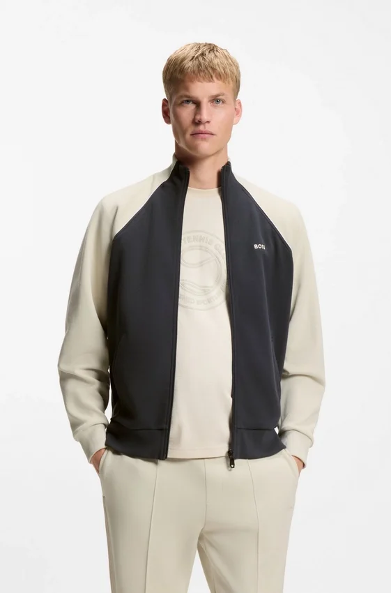 Contrast-piping sweatshirt in a cotton blend Contrast-piping sweatshirt in a cotton blend