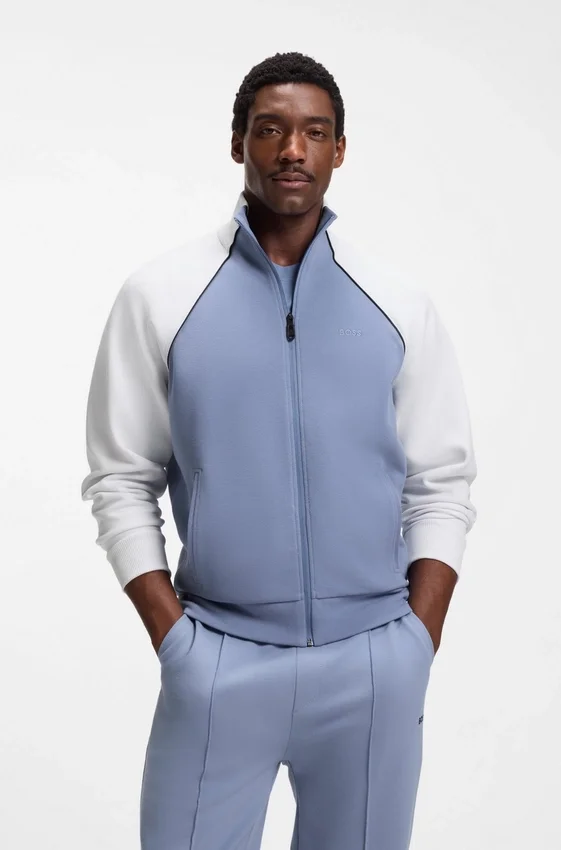 Contrast-piping sweatshirt in a cotton blend Contrast-piping sweatshirt in a cotton blend