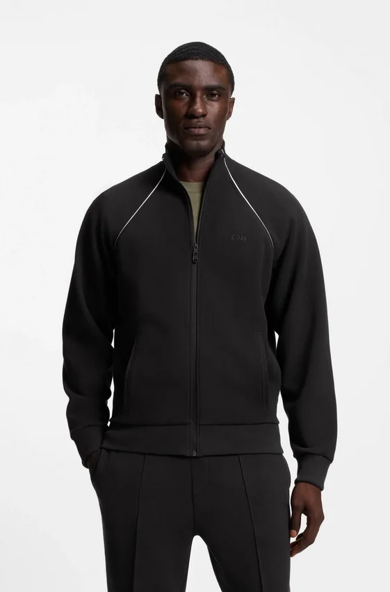 Contrast-piping sweatshirt in a cotton blend Contrast-piping sweatshirt in a cotton blend