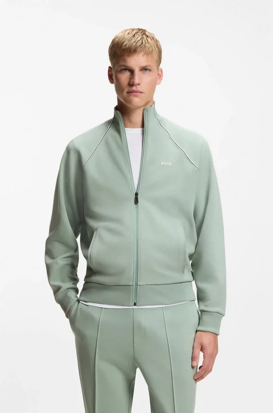 Contrast-piping sweatshirt in a cotton blend Contrast-piping sweatshirt in a cotton blend