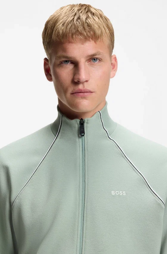 Contrast-piping sweatshirt in a cotton blend Contrast-piping sweatshirt in a cotton blend