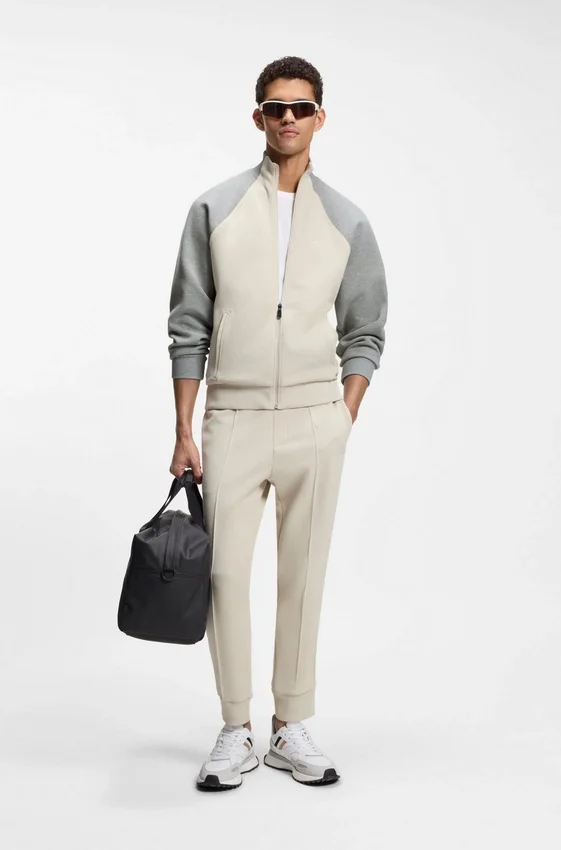 Contrast-piping sweatshirt in a cotton blend Contrast-piping sweatshirt in a cotton blend