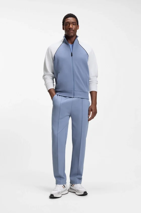 Contrast-piping sweatshirt in a cotton blend Contrast-piping sweatshirt in a cotton blend