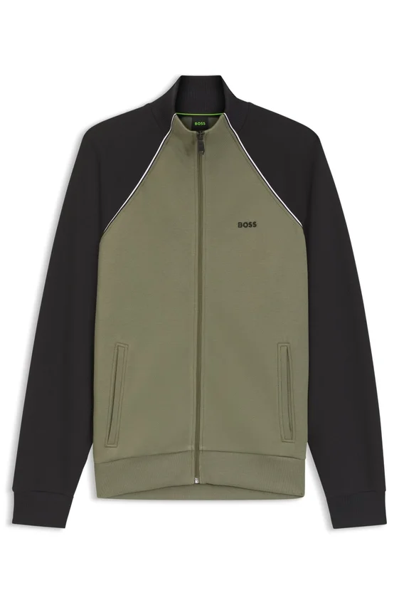 Contrast-piping sweatshirt in a cotton blend Contrast-piping sweatshirt in a cotton blend