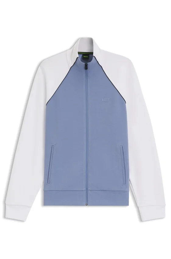 Contrast-piping sweatshirt in a cotton blend Contrast-piping sweatshirt in a cotton blend