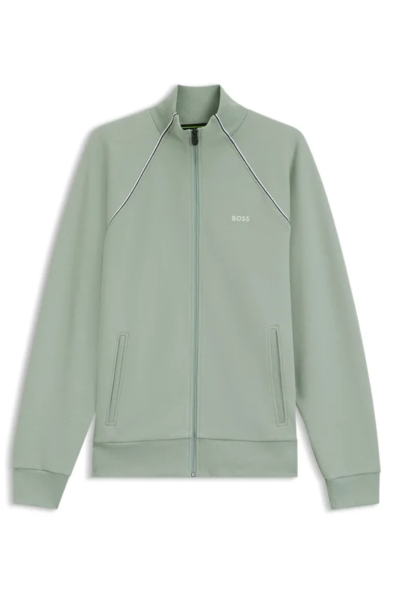 Contrast-piping sweatshirt in a cotton blend Contrast-piping sweatshirt in a cotton blend