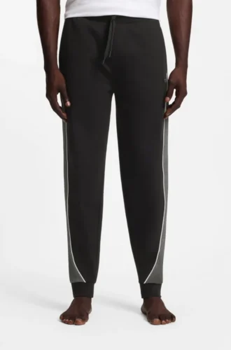 Contrast-piping tracksuit bottoms in a cotton blend