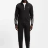Contrast-piping tracksuit bottoms in a cotton blend
