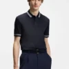 Contrast-tipping slim-fit polo shirt in mercerised cotton Contrast-tipping slim-fit polo shirt in mercerised cotton
