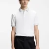 Contrast-tipping slim-fit polo shirt in mercerised cotton Contrast-tipping slim-fit polo shirt in mercerised cotton