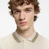 Contrast-tipping slim-fit polo shirt in mercerised cotton Contrast-tipping slim-fit polo shirt in mercerised cotton