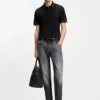 Contrast-tipping slim-fit polo shirt in mercerised cotton Contrast-tipping slim-fit polo shirt in mercerised cotton