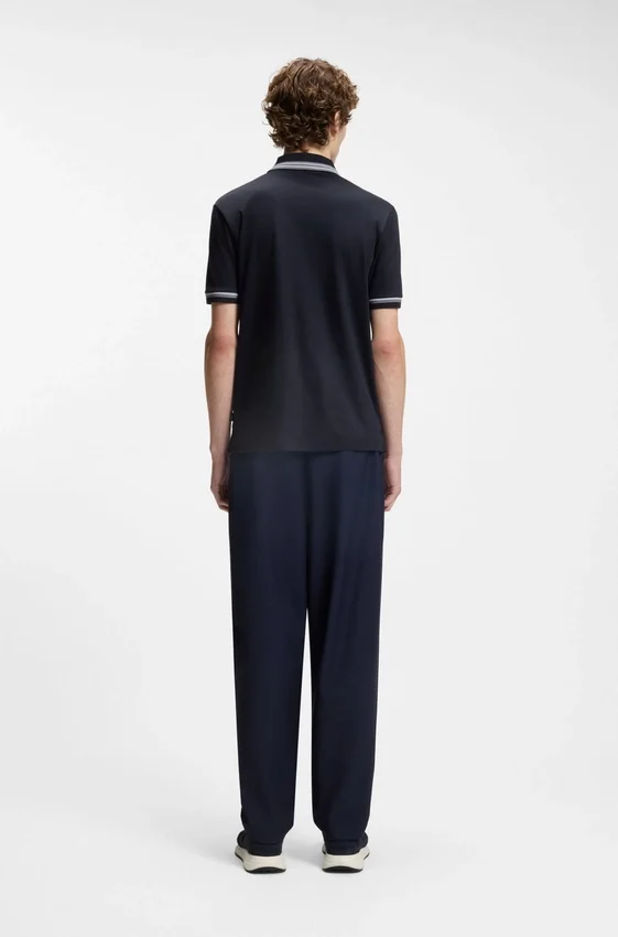 Contrast-tipping slim-fit polo shirt in mercerised cotton Contrast-tipping slim-fit polo shirt in mercerised cotton