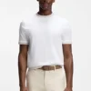 Contrast-tipping slim-fit T-shirt in mercerised cotton