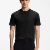 Contrast-tipping slim-fit T-shirt in mercerised cotton