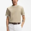 Contrast-tipping slim-fit T-shirt in mercerised cotton