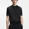 Contrast-tipping slim-fit T-shirt in mercerised cotton