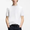 Contrast-tipping slim-fit T-shirt in mercerised cotton