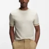 Contrast-tipping slim-fit T-shirt in mercerised cotton