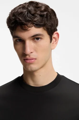 Contrast-tipping slim-fit T-shirt in mercerised cotton