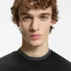Contrast-tipping slim-fit T-shirt in mercerised cotton