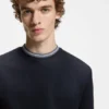 Contrast-tipping slim-fit T-shirt in mercerised cotton