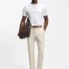 Contrast-tipping slim-fit T-shirt in mercerised cotton