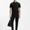 Contrast-tipping slim-fit T-shirt in mercerised cotton