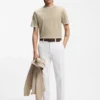 Contrast-tipping slim-fit T-shirt in mercerised cotton