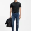 Contrast-tipping slim-fit T-shirt in mercerised cotton