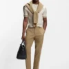 Contrast-tipping slim-fit T-shirt in mercerised cotton