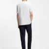 Contrast-tipping slim-fit T-shirt in mercerised cotton
