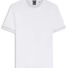 Contrast-tipping slim-fit T-shirt in mercerised cotton