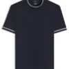 Contrast-tipping slim-fit T-shirt in mercerised cotton