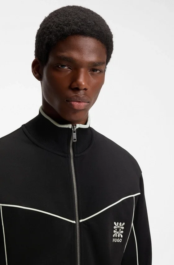 Cotton-blend jacket with embroidered logo artwork Cotton-blend jacket with embroidered logo artwork