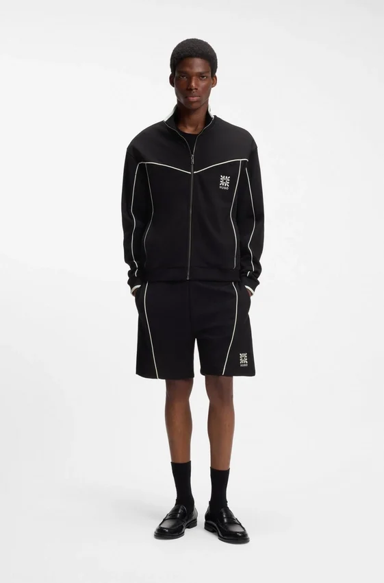 Cotton-blend jacket with embroidered logo artwork Cotton-blend jacket with embroidered logo artwork