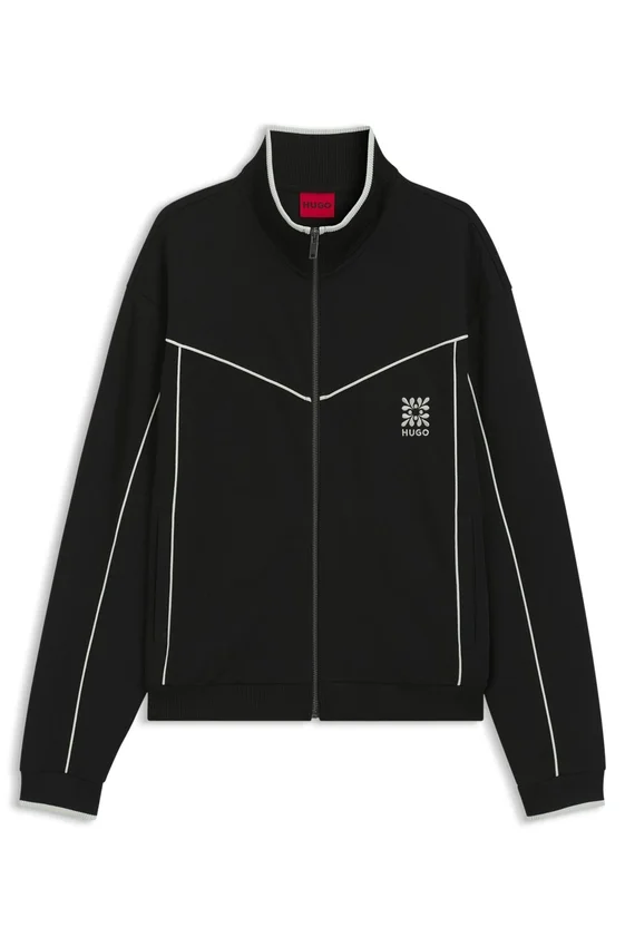 Cotton-blend jacket with embroidered logo artwork Cotton-blend jacket with embroidered logo artwork
