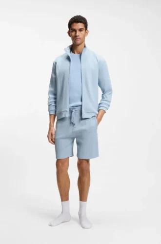 Cotton-blend jacket with waffle structure