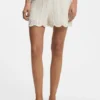 Cotton-blend knitted shorts with wave structure