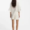 Cotton-blend knitted shorts with wave structure