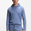 Cotton-blend pajama hoodie with waffle structure