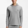 Cotton-blend pajama hoodie with waffle structure