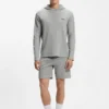 Cotton-blend pajama hoodie with waffle structure