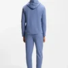 Cotton-blend pajama hoodie with waffle structure