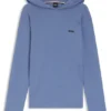 Cotton-blend pajama hoodie with waffle structure