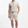 Cotton-blend pajama shorts with color-blocking