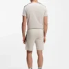 Cotton-blend pajama shorts with color-blocking